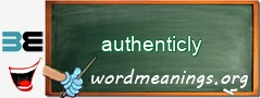 WordMeaning blackboard for authenticly
